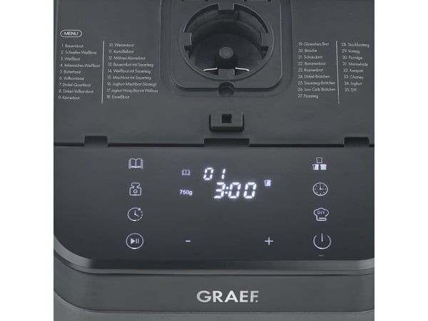 Graef BA806, 750 g, Timer, Variabel skorpebruningsinnstilling, Funksjon til å holde varmen, 520 W, Svart, Grå