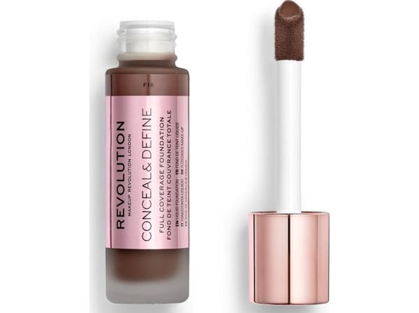 Makeup Revolution Conceal & Define, oil free krämfoundation, F 18, 23 ml - för kvinnor