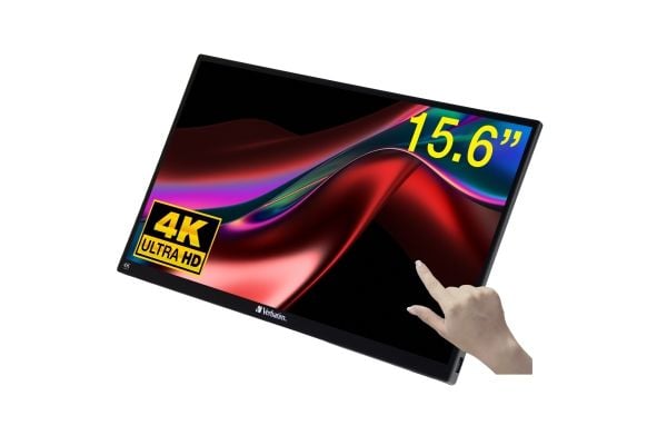 Verbatim PMT-15-4K - LCD-skjerm - 15.6" - portabel - berøringsskjerm - 3840 x 2160 4K - IPS - 350 cd/m² - 1000:1 - 6 ms - HDMI, 2xUSB-C