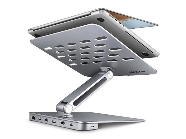 AXAGON HMC-STND - Dokkestasjon + notebookstativ - USB-C 3.2 Gen 1 - HDMI - 1GbE