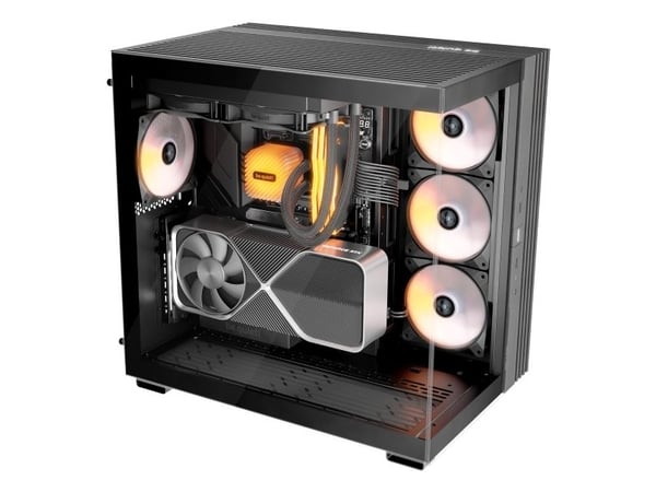 be quiet! Light Base 600 DX - Midi-tårn - ATX - sidepanel med vindu (glass) - ingen strømforsyning (ATX / PS/2) - svart - USB/lyd