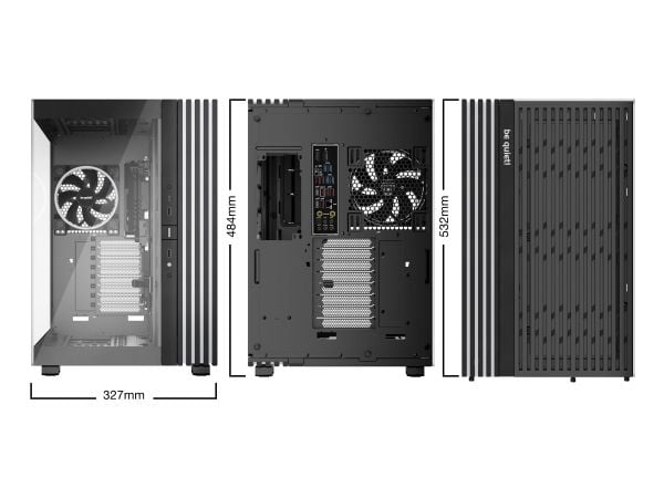 be quiet! Light Base 900 FX - FT - utvidet ATX (E-ATX) - sidepanel med vindu (glass) - ingen strømforsyning (ATX / PS/2) - svart - USB/lyd