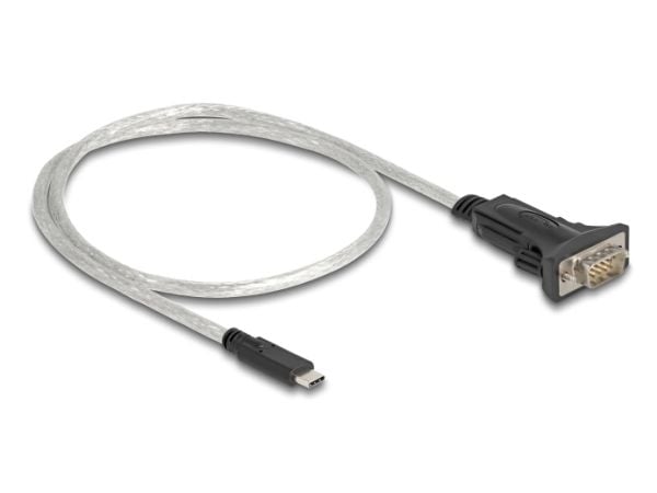 Delock - USB / serielt kabelsett - 24 pin USB-C (hann) til DB-9 (hann) - USB 2.0 - 5 V - 50 cm - tommelskruer, 120 ohms resistor, supports RS-422 s...