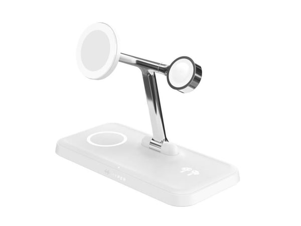 Targus HyperJuice Next - Trådløst ladestativ - 4-i-1 + AC-strømadapter - 15 watt - 3 A - Fast Charge - 4 utgangskontakter - hvit