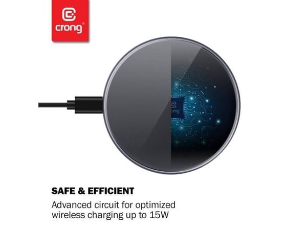 Crong PowerSpot, Innendørs, USB, Trådløs lading, Hvit