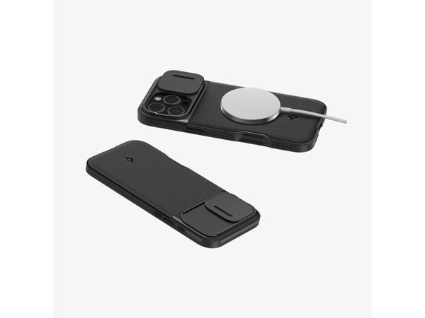 Spigen Optik Armor (MagFit), Suojus, Apple, iPhone 16 Pro, 16 cm (6.3"), musta