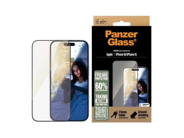 PANZERGLASS EYECARE NÄYTÖNSUOJA IPHONE '24 6.1 | ERITTÄIN LAAJA ISTUVUUS
