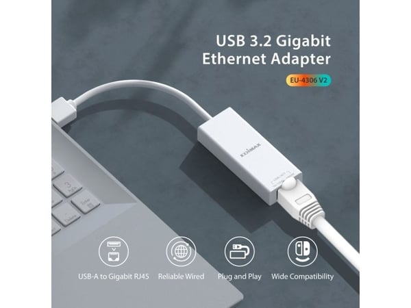 Edimax EU-4306 V2, Gigabitti Ethernet, 1000 Mbit/s, 10/100/1000, IEEE 802.1Q, IEEE 802.1p, IEEE 802.3, IEEE 802.3ab, IEEE 802.3az, IEEE 802.3u, IEE...