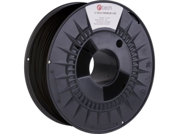 C-Tech C-TECH Trykkstreng (filament) PREMIUM LINE, PLA, transport sort, RAL9017, 1,75 mm, 1 kg