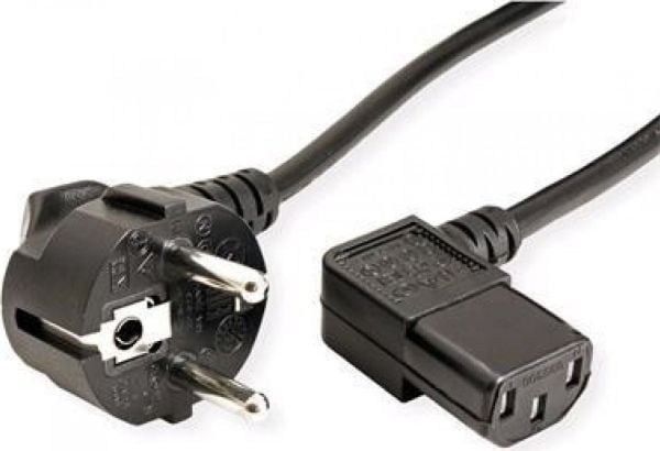 C-Tech strømkabel 220/230V, vinklet/flatet, VDE, 2 m