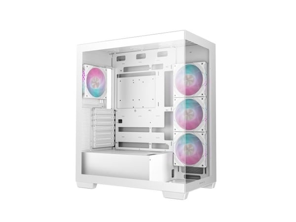 DeepCool CG580 4F WH - Tower - ATX - sidepanel med vindu (herdet glass) - ingen strømforsyning (ATX / PS/2) - hvit - USB/lyd