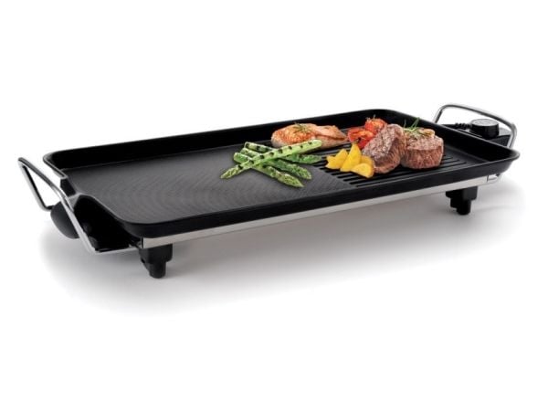 Fritel GT 1375, Sort, Sølv, Rektangulær, Rotasjon, Grillnett + steketakke, 480 x 200 mm, Aluminium