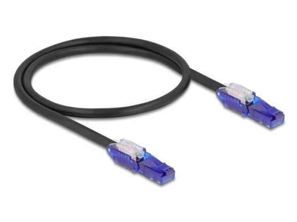 Delock - Nettverkskabel - RJ-45 (hann) vinklet til RJ-45 (hann) vinklet - 50 cm - 6 mm - UTP - CAT 6 - halogenfri - svart