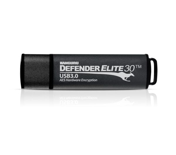 Kanguru Encrypted Defender Elite30 - USB-flashstasjon - kryptert - 64 GB - USB 3.2 Gen 1 - svart - TAA-samsvar
