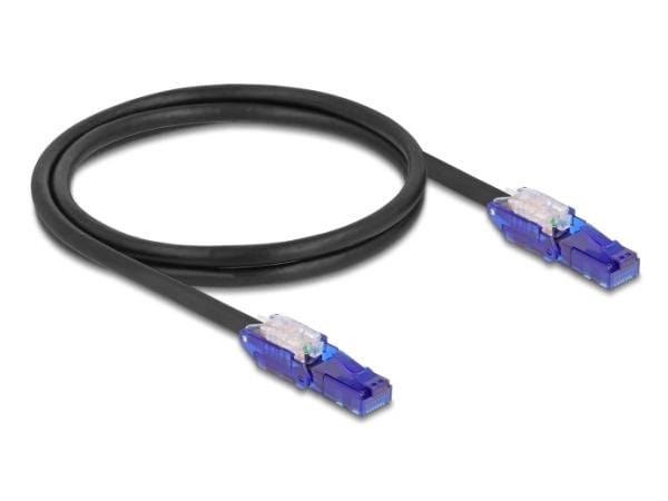Delock - Nettverkskabel - RJ-45 (hann) 90° up-rotating to 90° down-rotating til RJ-45 (hann) 90° up-rotating to 90° down-rotating - 1 m - 6 mm - UT...