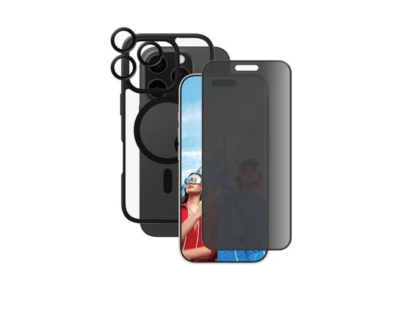PanzerGlass ® | CARE by ® Flagship 3-in-1 Privacy Bundle iPhone 16 Pro, Apple, Apple - iPhone 16 Pro, Tørr påføring, Ripebestandig, Sjokkresistent,...