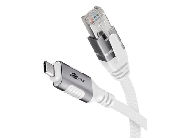 Goobay 74181, 15 m, Cat6, F/UTP (FTP), USB C, RJ-45, Valkoinen