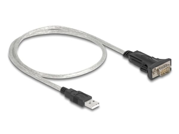 Delock - USB / serielt kabelsett - USB (hann) til DB-9 (hann) - USB 2.0 / EIA-422/485 - 5 V - 50 cm - tommelskruer - gjennomsiktig