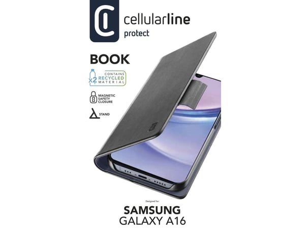 Cellularline 8018080489716, Folio-kotelo, Samsung, Galaxy A16, 17 cm (6.7"), musta