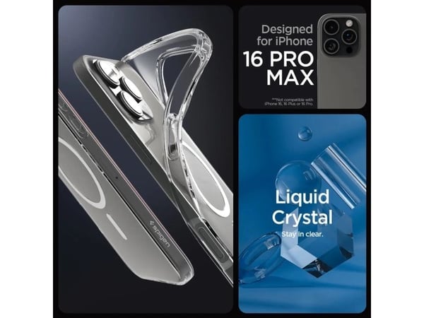 Spigen Liquid Crystal MagFit, Suojus, Apple, iPhone 16 Pro Max, 17,5 cm (6.9"), Läpinäkyvä