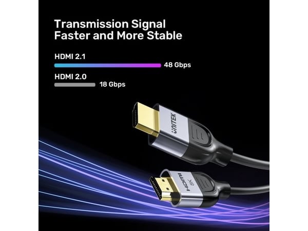 Unitek Kabel Unitek HDMI 2.1 Kabel 8K 60Hz, Sort, 5m
