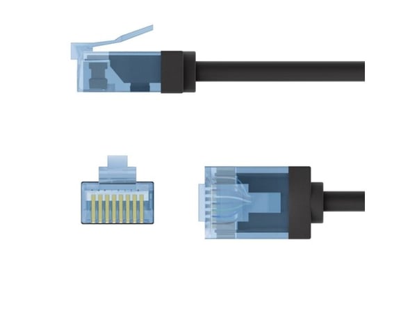 Goobay 74242, 15 m, Cat6a, U/UTP (UTP), RJ-45, RJ-45, Svart