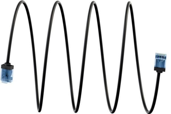 Goobay 74242, 15 m, Cat6a, U/UTP (UTP), RJ-45, RJ-45, Svart