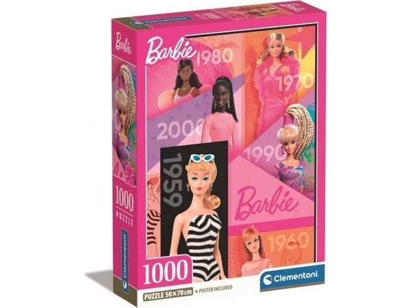 Clementoni Puzzle 1000 palaa Compact Barbie