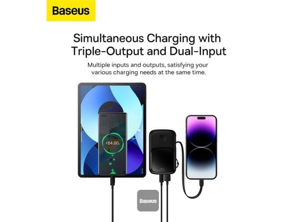 Baseus PPQD060001, 10000 mAh, 20 W, Svart