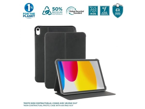 Mobilis RE.LIFE - Lommebok for nettbrett - øko-design, med klaff - kunstlær - svart - for Apple 11-inch iPad Pro (M4)