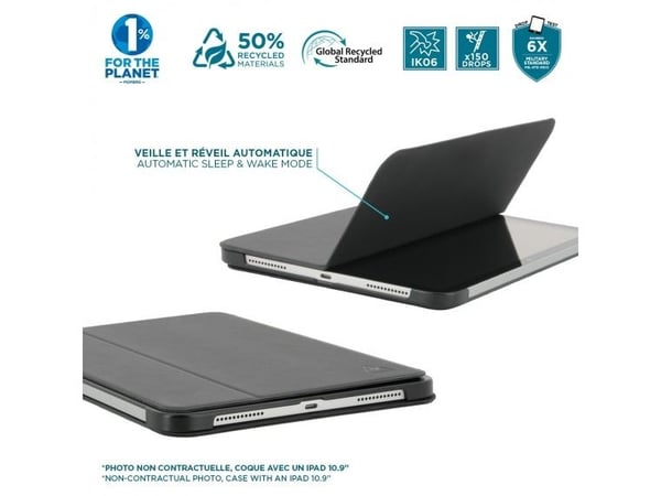 Mobilis RE.LIFE - Lommebok for nettbrett - øko-design, med klaff - kunstlær - svart - for Apple 11-inch iPad Pro (M4)