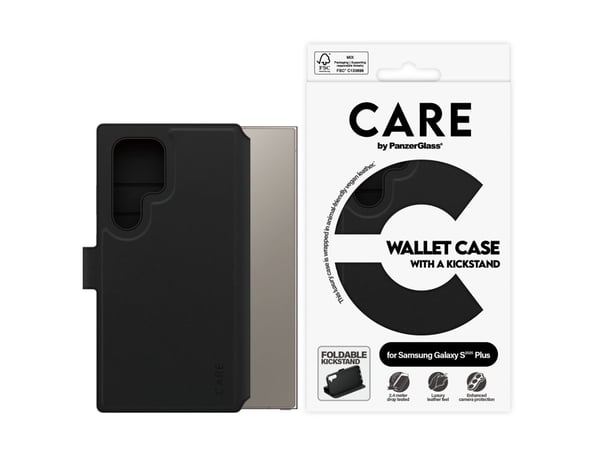 CARE by PanzerGlass - Lommebok for mobiltelefon - lommebok - termoplast-polyuretan (TPU), polyuretan (PU) - for Samsung Galaxy S25 Ultra