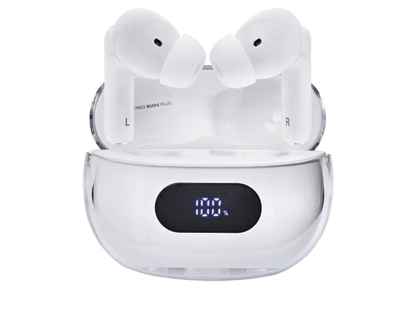 Intenso T310AE - True wireless-hodetelefoner med mikrofon - i øret - Bluetooth - aktiv støydemping - hvit