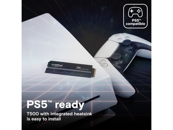 Crucial T500 - SSD - 4 TB - intern - M.2 2280 - PCIe 4.0 x4 (NVMe) - integrert kjøle