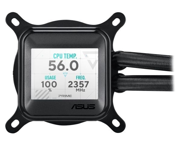 ASUS Prime LC 360 ARGB LCD, All-in-one-nesteenjäähdytin, 12 cm, musta