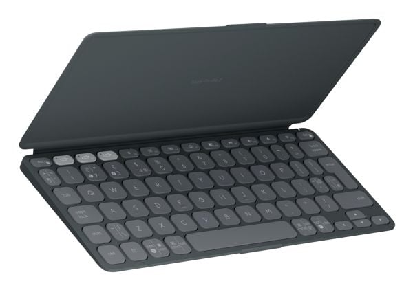 Logitech Keys-To-Go 2 - Tastatur - innebygd deksel - trådløs - Bluetooth LE - QWERTY - US International - grafitt