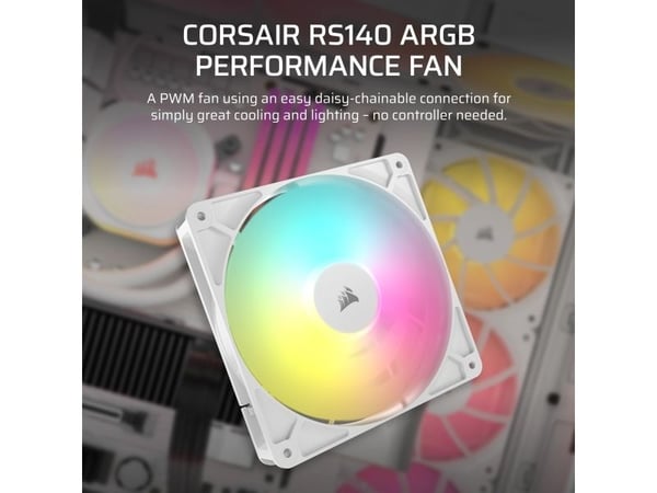 CORSAIR RS140 ARGB - Kabinettvifte - 140 mm - hvit