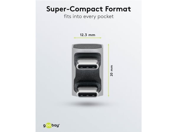 Goobay 74446, USB-C, USB-C, Silver