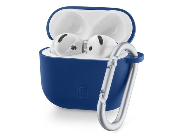 Cellularline 8018080489655, Overtrekk, Blå, Apple, AirPods 4, AirPods 4 ANC, Silikon, Skittbestandig, Fallbestandig, Ripebestandig