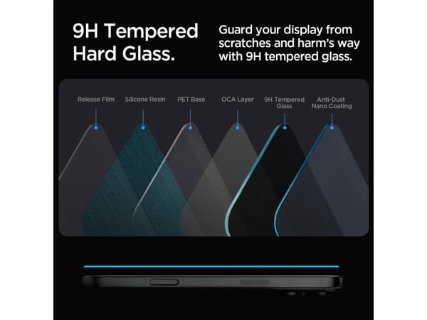 Spigen GLAS.tR Privacy HD, Apple, iPhone 16 Pro Max, Slagbestandig, Ripebestandig, Gjennomsiktig, 1 stykker