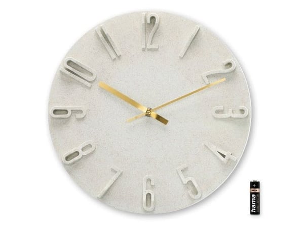 Hama Corfu, vegg, kvartsklokke, rund, beige, batteri, AA