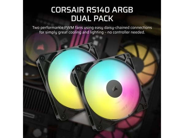 Corsair RS ARGB PWM Lüfter - 140 mm, musta