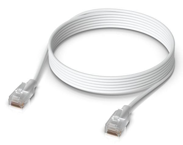 Ubiquiti UACC-Cable-Patch-EL-3M-W, 3 m, Cat6, RJ-45, RJ-45, Läpikuultava, Valkoinen