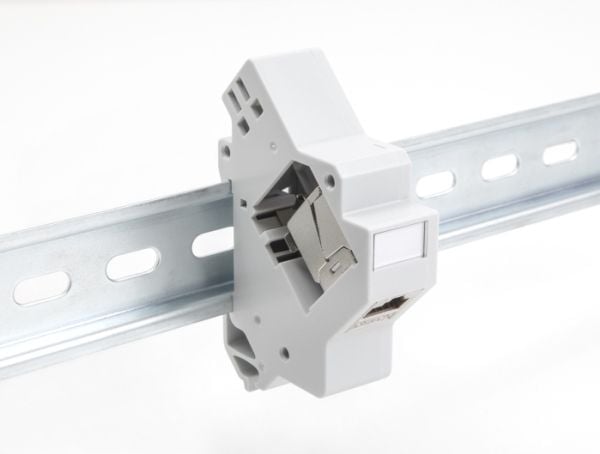Delock - Keystone DIN rail mounting adapter - DIN-skinnemonterbar - grå - 1 port