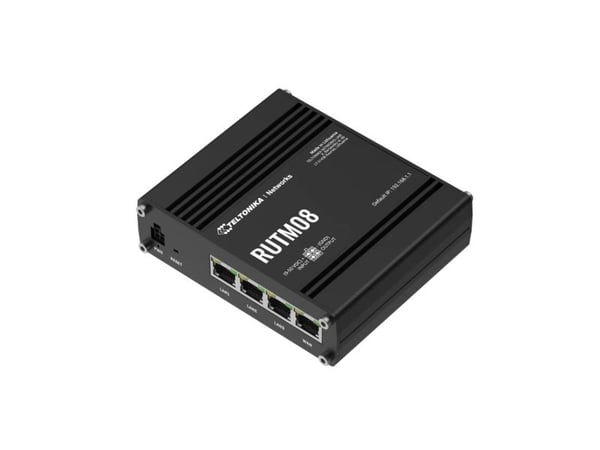 Teltonika RUTM08 - Router 3-ports-switch - 1GbE, IEEE 802.3u, PPP - DIN-skenmonterbar, väggmonterbar, bordsmonterbar