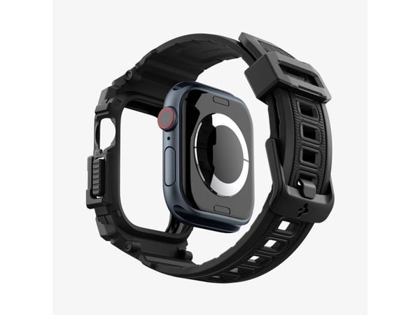 Spigen Rugged Armor Pro, Etui, Smartklokke, Svart, Apple, Apple Watch 10 (46mm), Termoplastisk polyuretan (TPU)