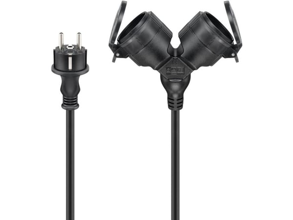 Goobay 65435, 10 m, Ulkona, Tyyppi F, Type EF (CEE 7/7), IP44, Polyvinyylikloridi (PVC)