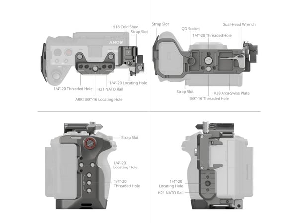 SmallRig 4771, 160 mm, 101,2 mm, 124,8 mm, 323 g, 180 mm, 130 mm