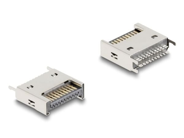 Delock - USB-kontakt - 20 pin USB Type E (hann) Key A, straight til 20 soldering pin - 300 V - 0.5 A - up to 10 Gbps data transfer rate