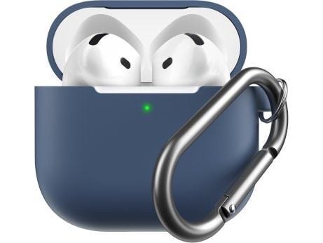 KeyBudz Elevate avaimenperä - silikoninen suojakotelo AirPods 4. sukupolvelle (koboltin sininen)